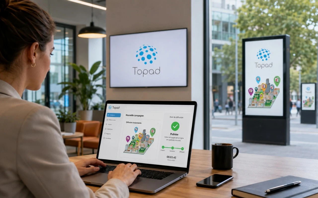 Écrans Topad dans un commerce de proximité